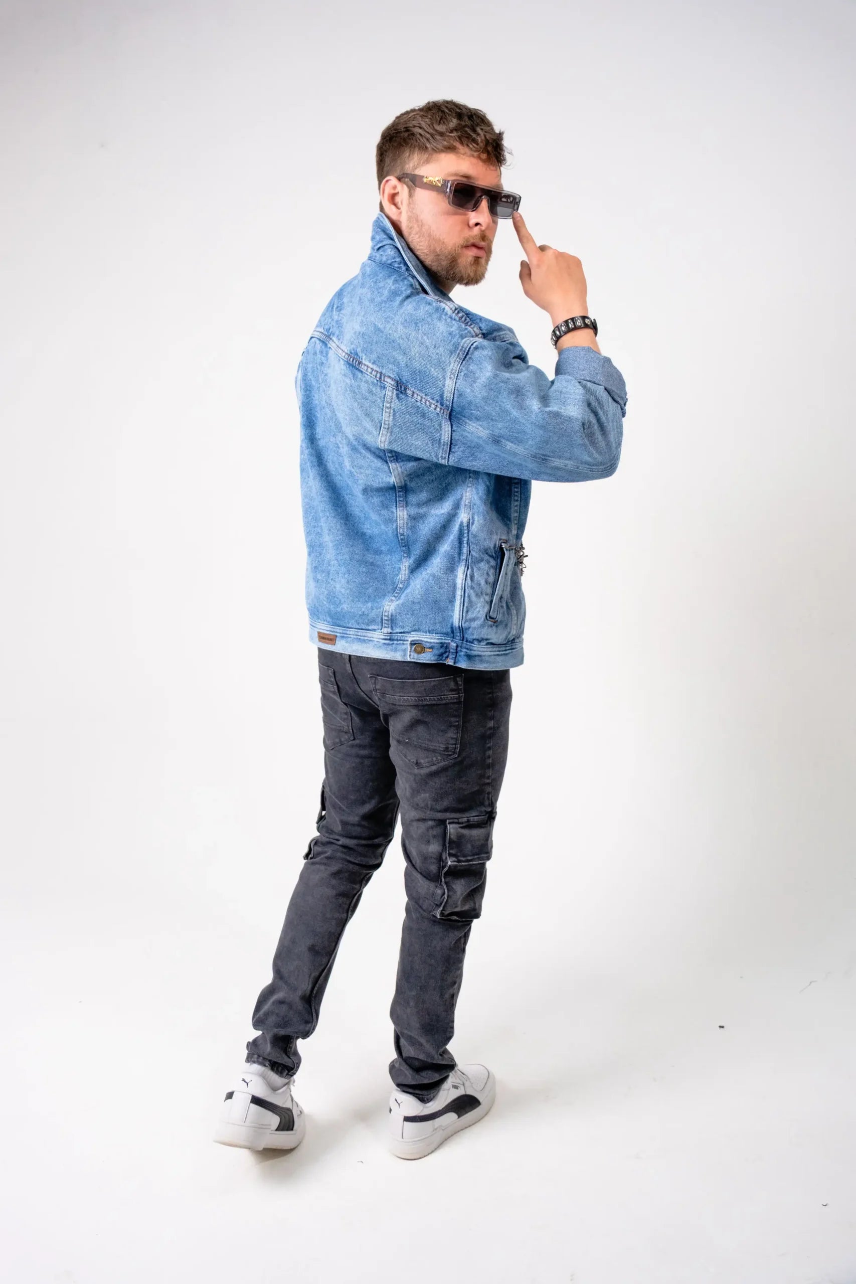 Jogger Cargo Skinny Negro Lavado