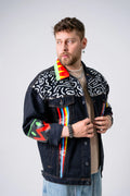Chaqueta Denim Negra “Power to the People” Estilo Afro Pop