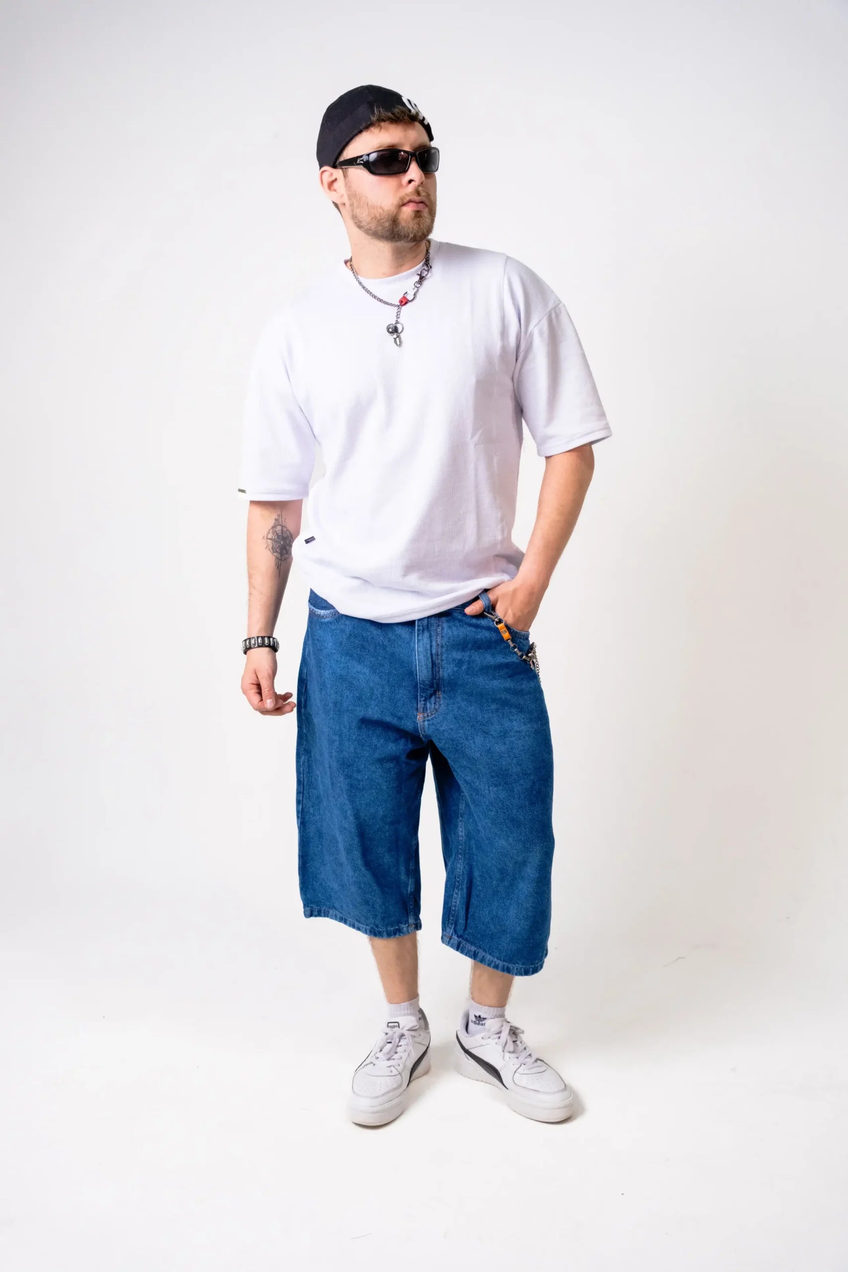 Bermuda Oversize Denim Azul Claro