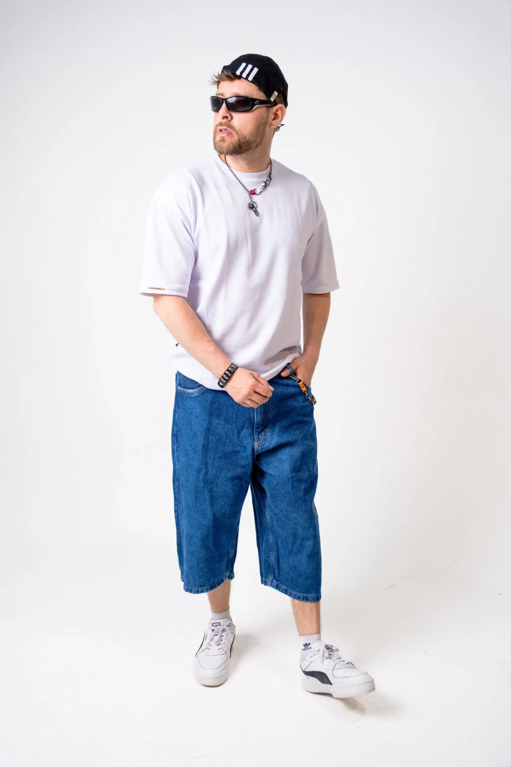 Bermuda Oversize Denim Azul Claro