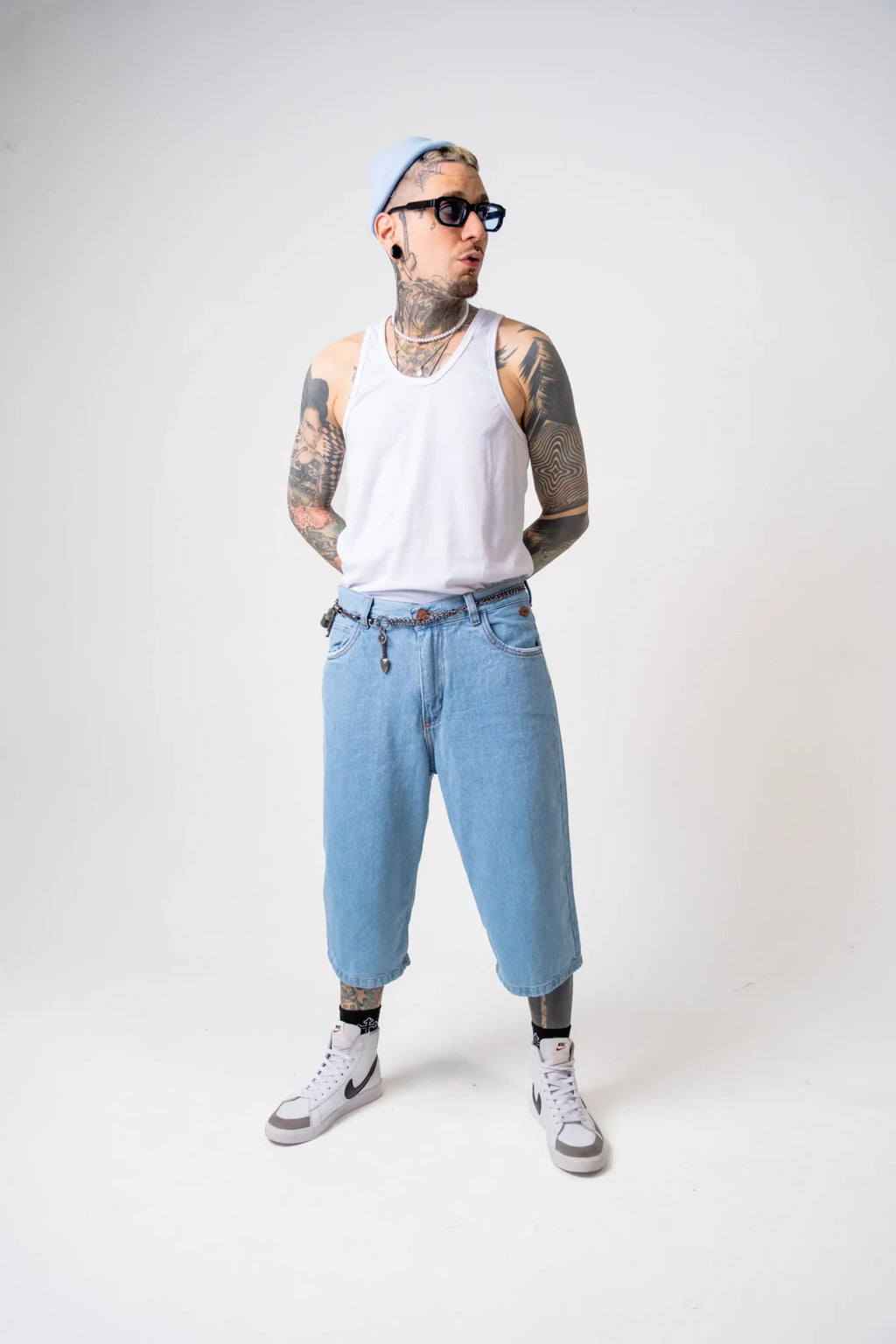 Bermuda Oversize Denim Azul Vintage