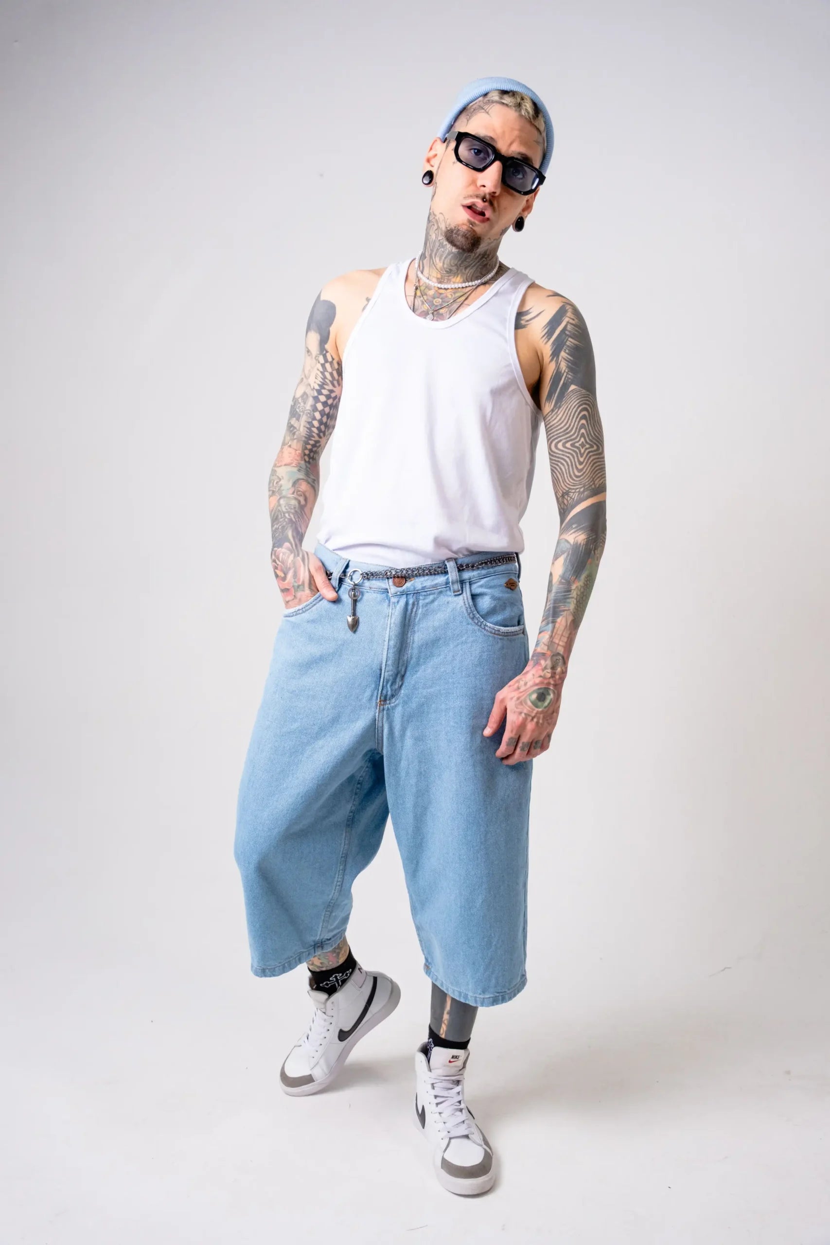 Bermuda Oversize Denim Azul Vintage