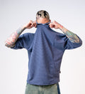 Camiseta Oversize Azul oscuro Texturizada Waffle