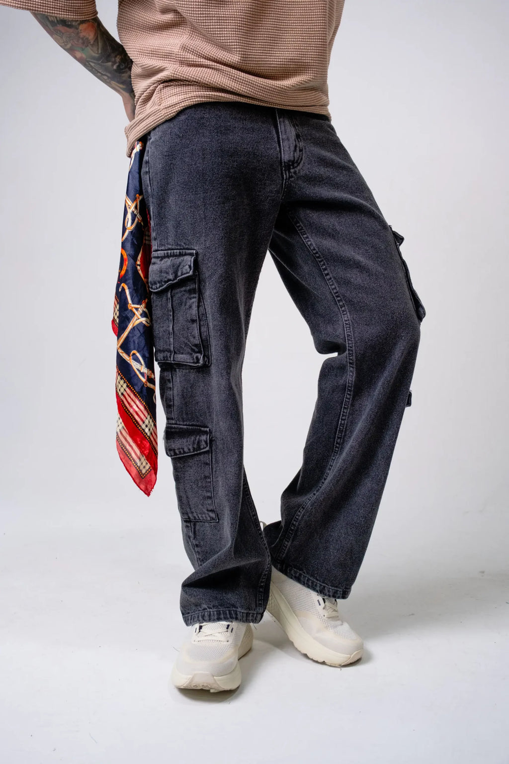 Pantalón Cargo Denim grisLavado