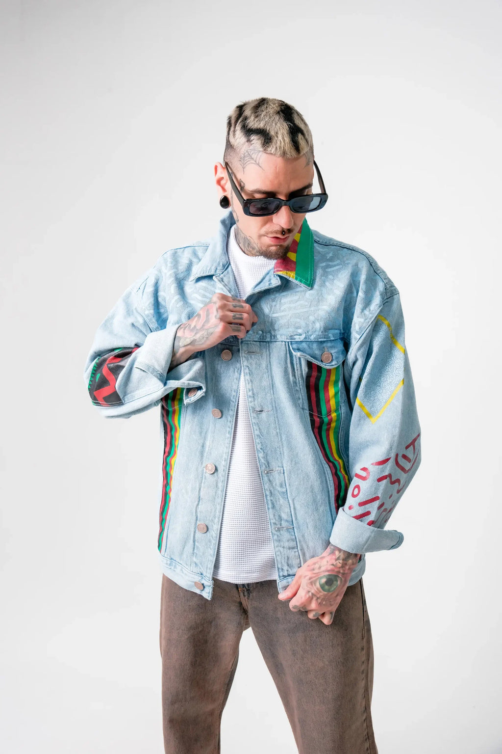 Chaqueta Denim Claro “Power to the People” Estilo Afro Pop