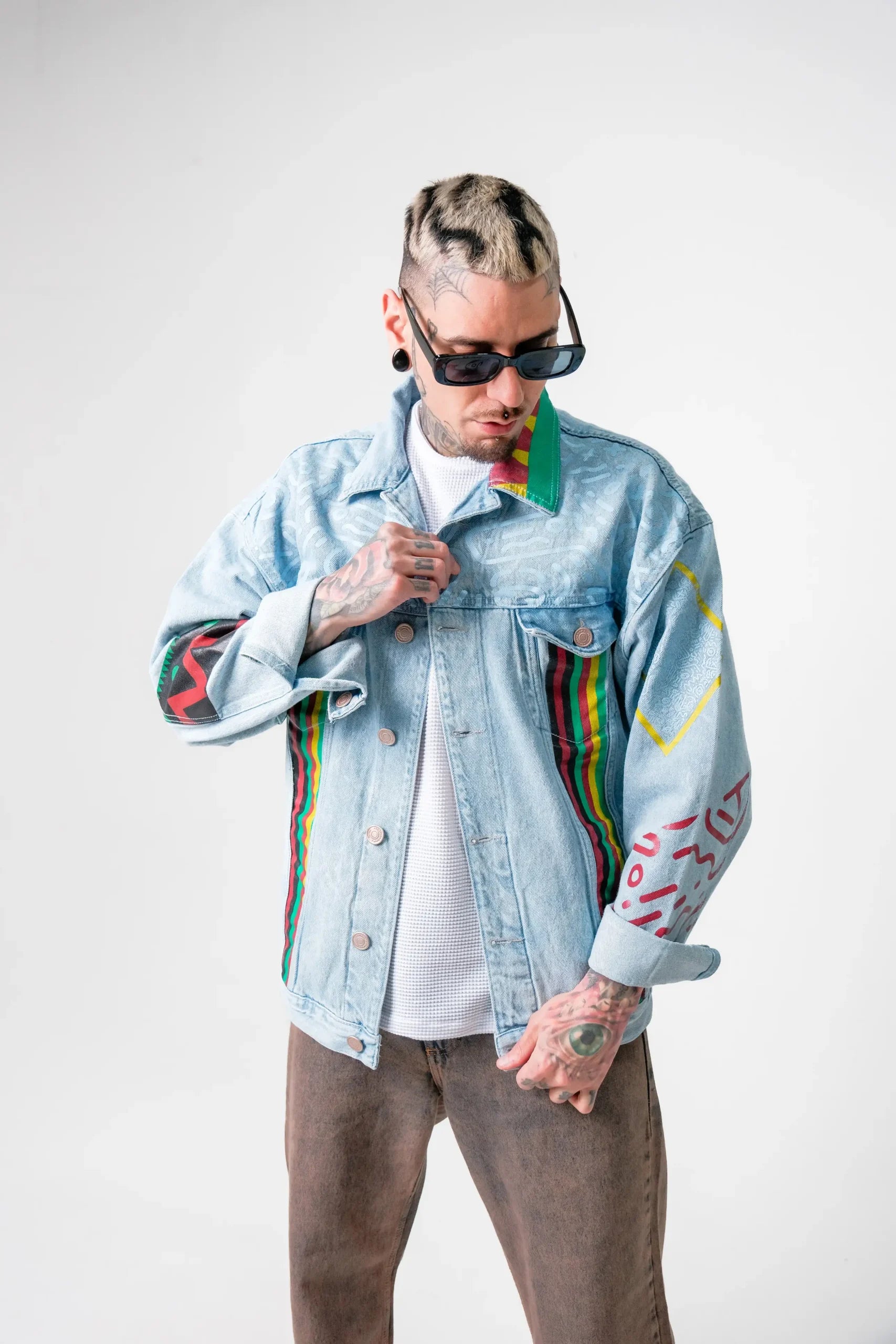 Chaqueta Denim Claro “Power to the People” Estilo Afro Pop