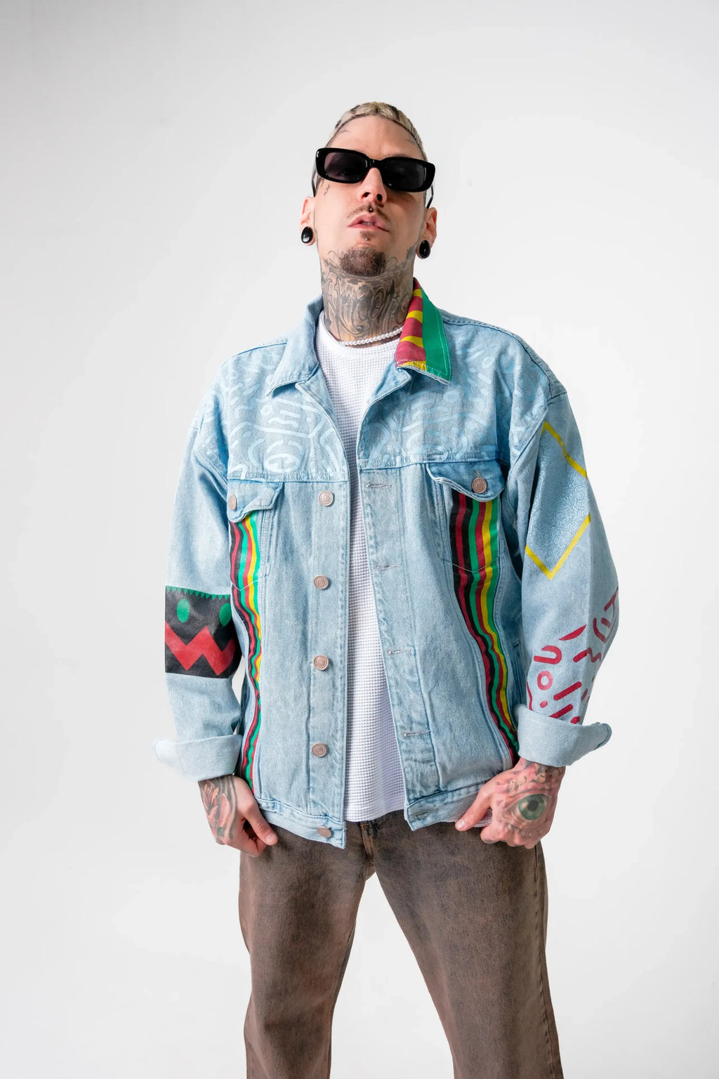 Chaqueta Denim Claro “Power to the People” Estilo Afro Pop