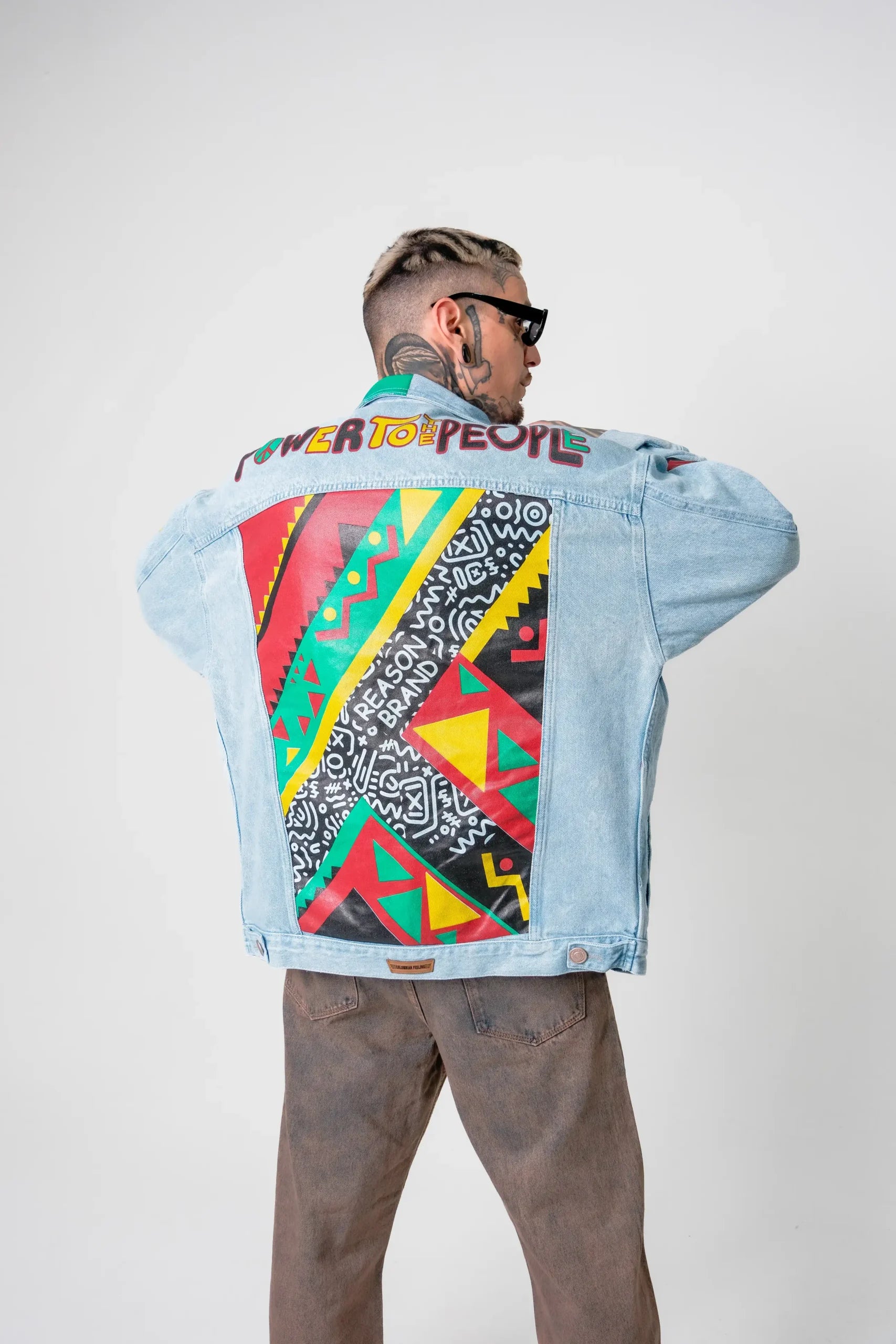 Chaqueta Denim Claro “Power to the People” Estilo Afro Pop