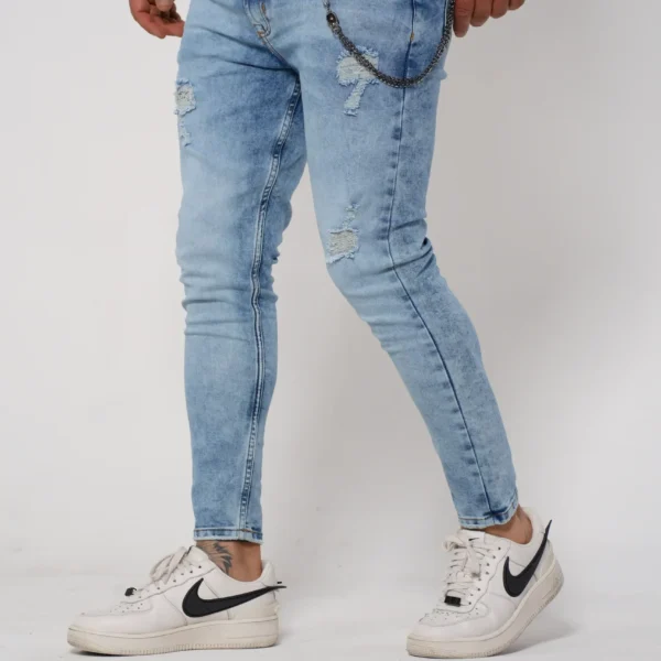 Jeans Skinny Fit Azul dirty con Lavado Medio