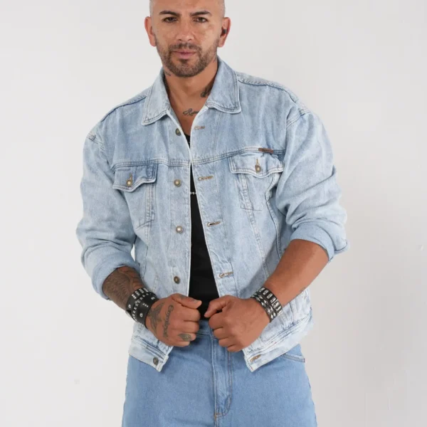 Chaqueta Denim Azul Claro Clásica - Corte Regular