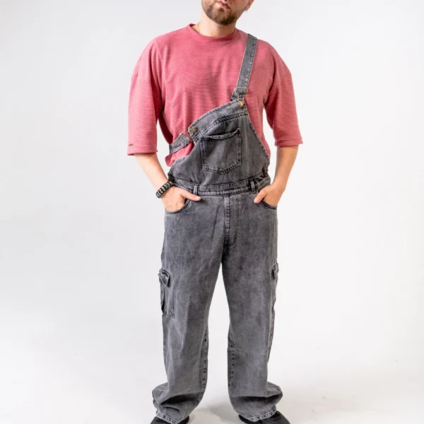 Overol Cargo Unisex Denim Gris Lavado