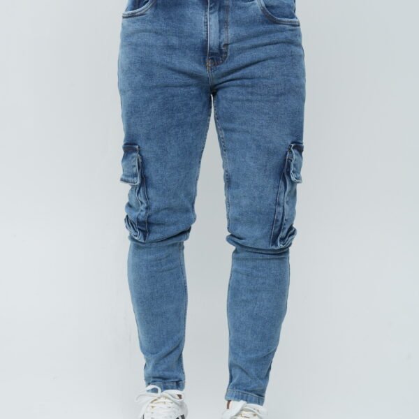 Jeans Cargo Hombre Slim Fit -  (Stone medio) con Bolsillos