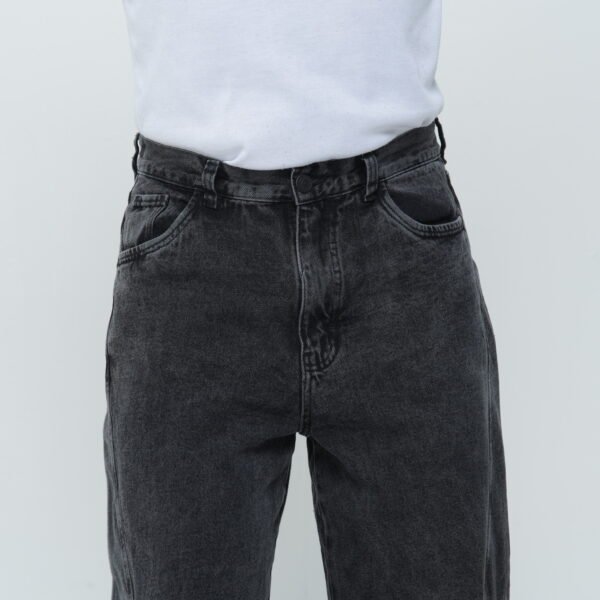 Jean Cargo Baggy Negro Ácido - Pantalón Ancho con Bolsillos Laterales