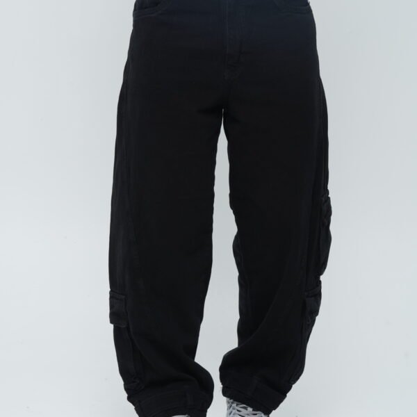 Jean Cargo Baggy Negro Ácido - Pantalón BAGGY