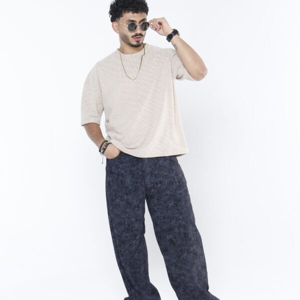 Pantalón Pana Baggy Negro Mineral  - Corduroy Ancho Texturizado