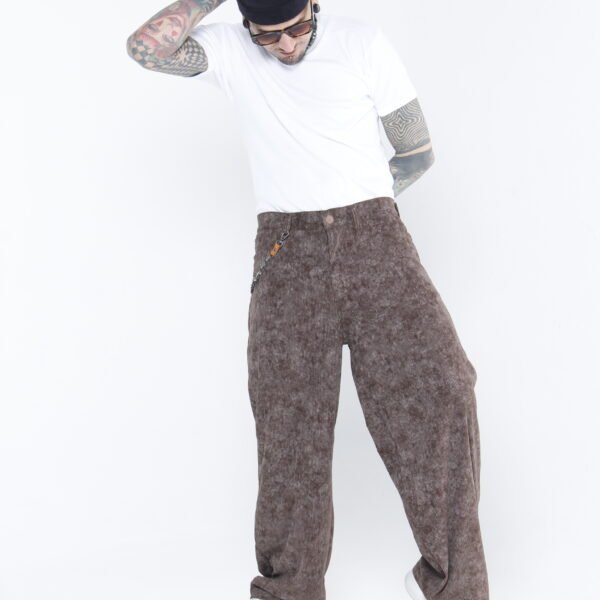 Pantalón Pana Baggy Café Vintage  - Corduroy Ancho Texturizado
